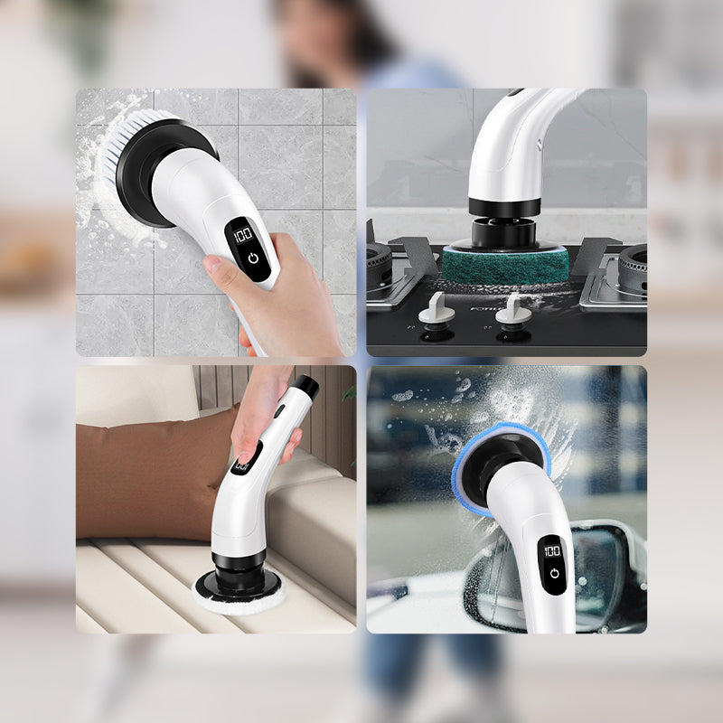 🧼 NU 50% KORTING! 🔋 9-in-1 elektrische reinigingsborstelset – verwisselbare opzetstukken, krachtige rotatie en perfect voor keuken, badkamer én tegels 🏠