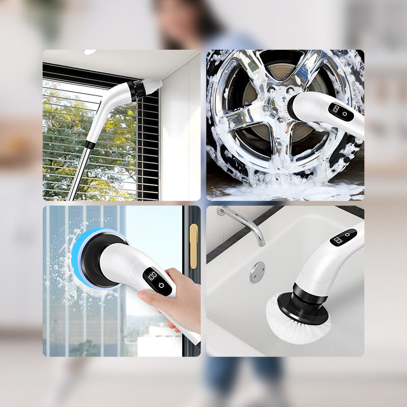 🧼 NU 50% KORTING! 🔋 9-in-1 elektrische reinigingsborstelset – verwisselbare opzetstukken, krachtige rotatie en perfect voor keuken, badkamer én tegels 🏠