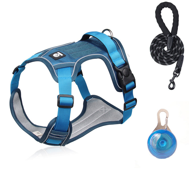 🐶Hondentuig zonder trekkracht met riem en LED-halsband – Veilig en comfortabel ✨