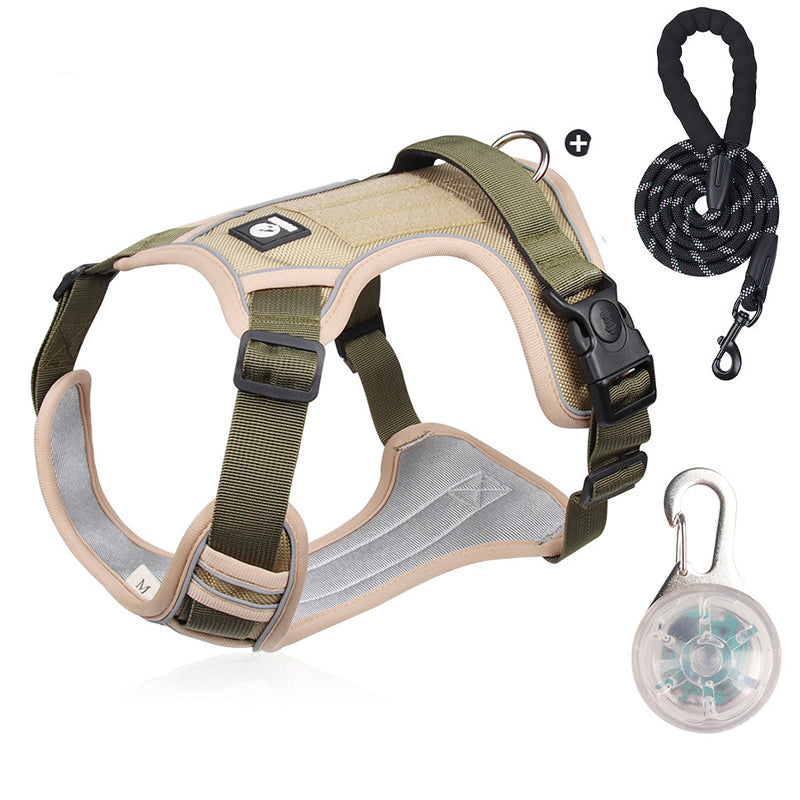 🐶Hondentuig zonder trekkracht met riem en LED-halsband – Veilig en comfortabel ✨
