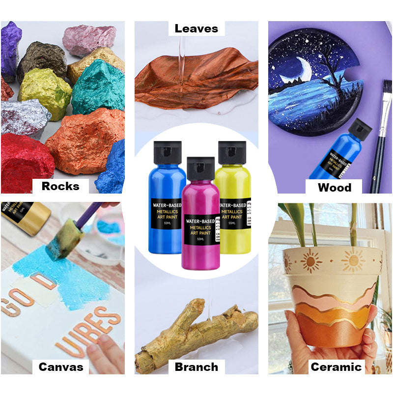 🎨✨ Levendige Metallic Kunstverf | Sneldrogend & Roestwerend, Glanzende Metallic Afwerking voor Hobby- & DIY-Projecten