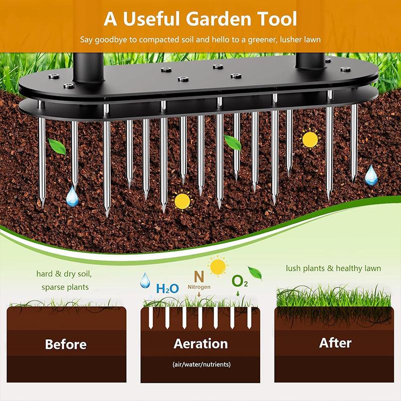 🌱 NU 50 % KORTING! 🔧 Krachtige handmatige gazonbeluchter – koolstofstaal, verstelbare handgreep en zelfreinigend – perfect voor een groener gazon 🏡