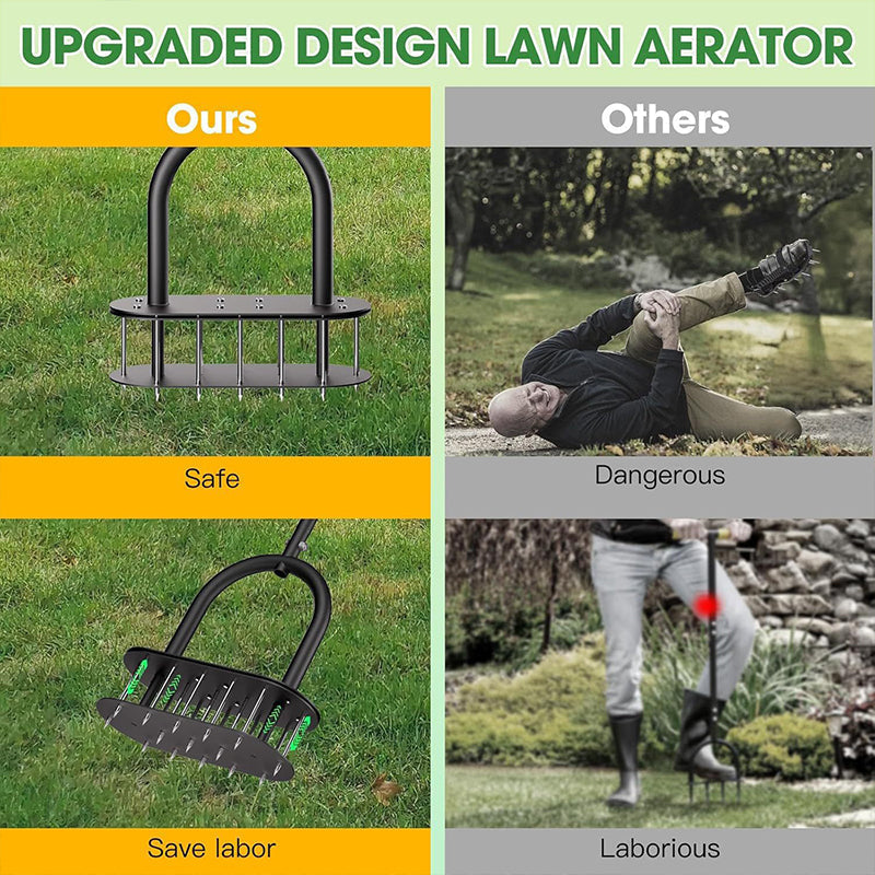 🌱 NU 50 % KORTING! 🔧 Krachtige handmatige gazonbeluchter – koolstofstaal, verstelbare handgreep en zelfreinigend – perfect voor een groener gazon 🏡