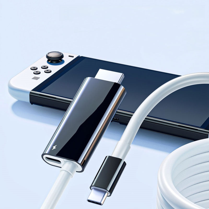 📱➡️🖥️ 50% KORTING! 2m USB-C naar HDMI-kabel met PD – Spelen & Opladen Tegelijk, Zonder Lag | Voor Switch, Tablet & Telefoon 🎮⚡