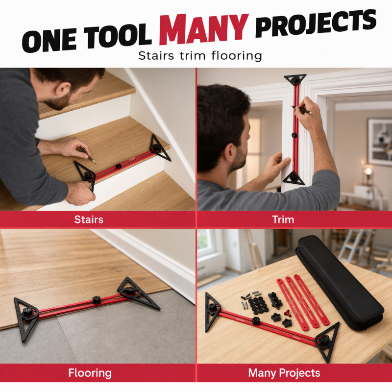 📐🔥 50% KORTING | Multifunctionele Houtbewerkings Markeerset – Meten, Uitlijnen & Markeren