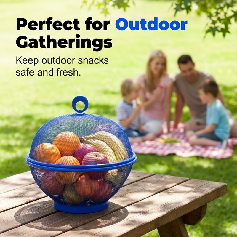 🍎 50% korting! Ademende mesh fruitmand met deksel – houdt fruitvliegjes buiten, ingebouwde vergietfunctie & RVS gaas. Perfect voor thuis & picknick! ✨🧺