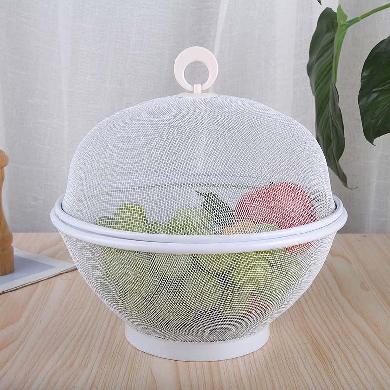 🍎 50% korting! Ademende mesh fruitmand met deksel – houdt fruitvliegjes buiten, ingebouwde vergietfunctie & RVS gaas. Perfect voor thuis & picknick! ✨🧺