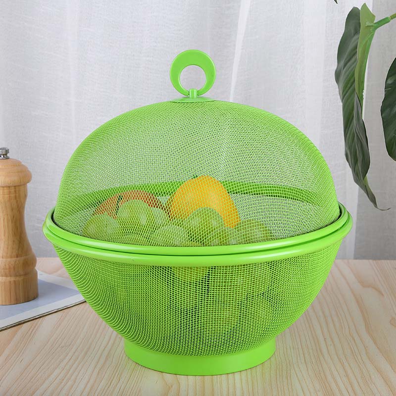 🍎 50% korting! Ademende mesh fruitmand met deksel – houdt fruitvliegjes buiten, ingebouwde vergietfunctie & RVS gaas. Perfect voor thuis & picknick! ✨🧺