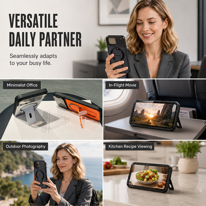 ✨ Eén hoesje, drie upgrades – magnetisch, opklapbare lensbescherming en een compacte standaard. Geschikt voor iPhone 13-17. Verzending vanuit het VK
