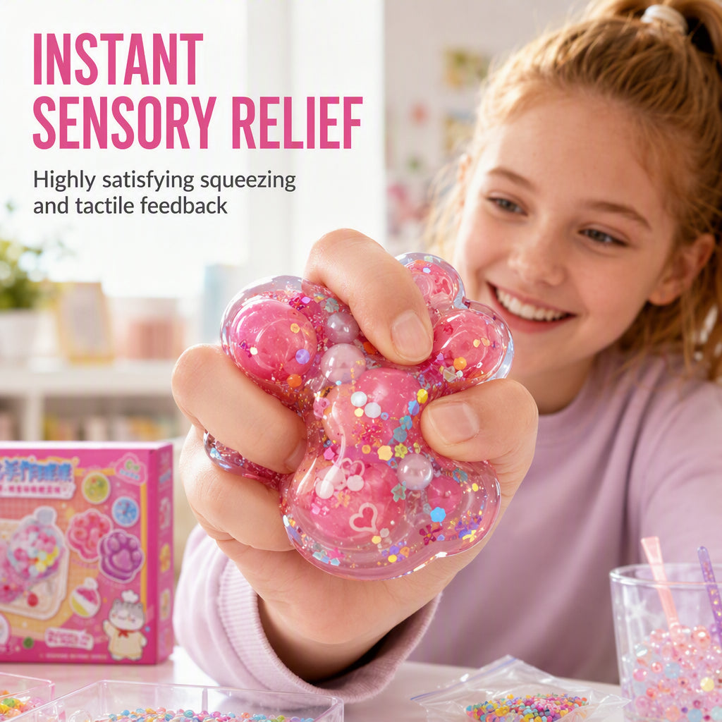 🐱 NU 50% KORTING! 🧊 DIY Gebakken IJs Squishy Toy Kit – Kattenklauw ontwerp, squishy plezier & creatief – Perfect voor zintuiglijk spel en stressverlichting voor kinderen ✨