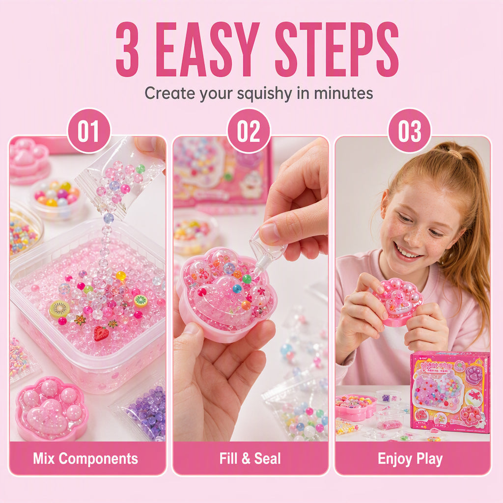 🐱 NU 50% KORTING! 🧊 DIY Gebakken IJs Squishy Toy Kit – Kattenklauw ontwerp, squishy plezier & creatief – Perfect voor zintuiglijk spel en stressverlichting voor kinderen ✨