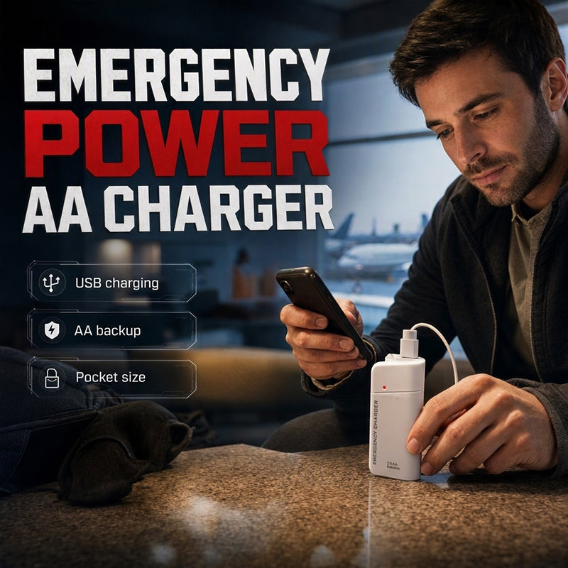 🔋🔦 KOOP 2, KRIJG 1 GRATIS! AA-Batterij Powerbank met LED-zaklamp – Extra Stroom voor je Telefoon in Noodsituaties | Compact & Altijd Handig 📱