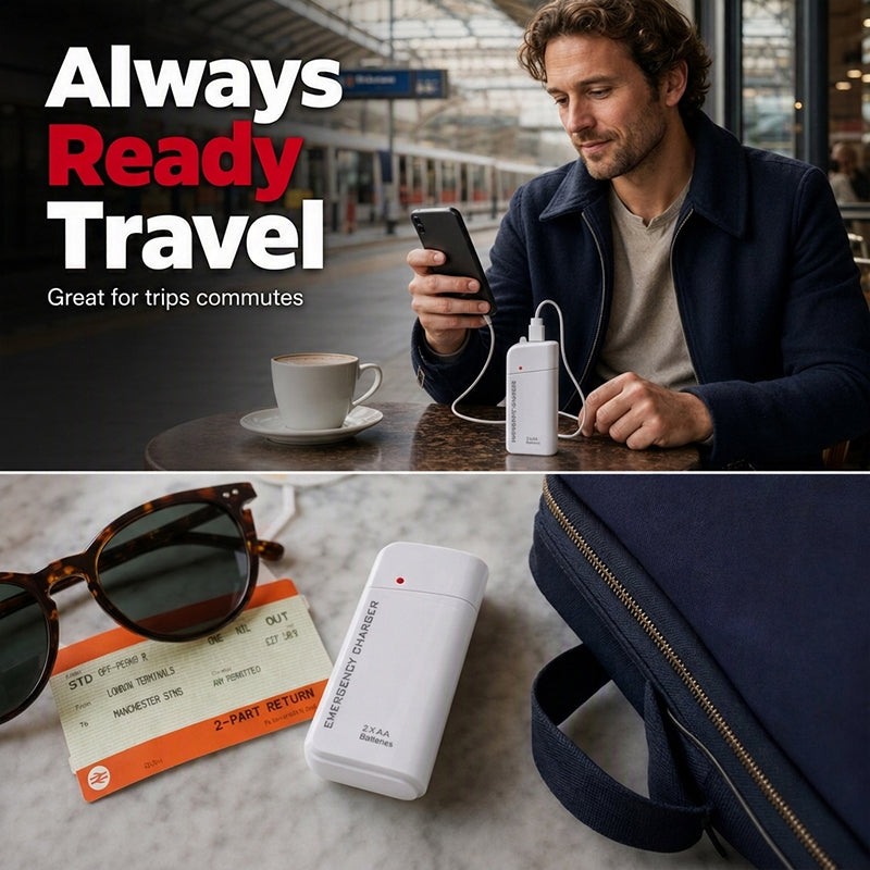 🔋🔦 KOOP 2, KRIJG 1 GRATIS! AA-Batterij Powerbank met LED-zaklamp – Extra Stroom voor je Telefoon in Noodsituaties | Compact & Altijd Handig 📱