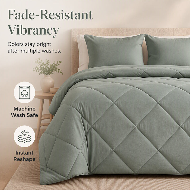 🛏️ 50% KORTING – Gewatteerde Beddengoedset | Comfortabel en Luchtig voor Verschillende Seizoenen | 2 Kussenslopen Inbegrepen