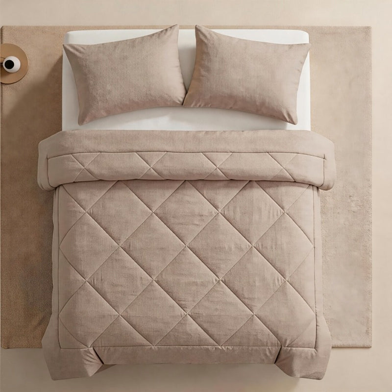 🛏️ 50% KORTING – Gewatteerde Beddengoedset | Comfortabel en Luchtig voor Verschillende Seizoenen | 2 Kussenslopen Inbegrepen