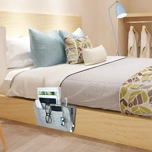 🛏️ KOOP 2, KRIJG 1 GRATIS – Vilten Bedhangorganizer | Voor Boeken, Telefoon, Bril & Afstandsbediening | Praktische Opbergtas voor Naast het Bed | Alles Binnen Handbereik