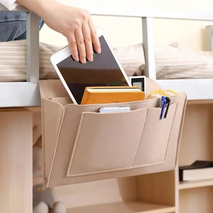🛏️ KOOP 2, KRIJG 1 GRATIS – Vilten Bedhangorganizer | Voor Boeken, Telefoon, Bril & Afstandsbediening | Praktische Opbergtas voor Naast het Bed | Alles Binnen Handbereik
