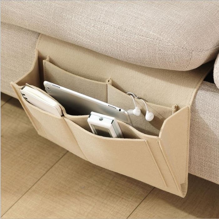 🛏️ KOOP 2, KRIJG 1 GRATIS – Vilten Bedhangorganizer | Voor Boeken, Telefoon, Bril & Afstandsbediening | Praktische Opbergtas voor Naast het Bed | Alles Binnen Handbereik