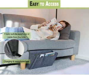 🛏️ KOOP 2, KRIJG 1 GRATIS – Vilten Bedhangorganizer | Voor Boeken, Telefoon, Bril & Afstandsbediening | Praktische Opbergtas voor Naast het Bed | Alles Binnen Handbereik
