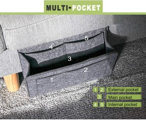 🛏️ KOOP 2, KRIJG 1 GRATIS – Vilten Bedhangorganizer | Voor Boeken, Telefoon, Bril & Afstandsbediening | Praktische Opbergtas voor Naast het Bed | Alles Binnen Handbereik
