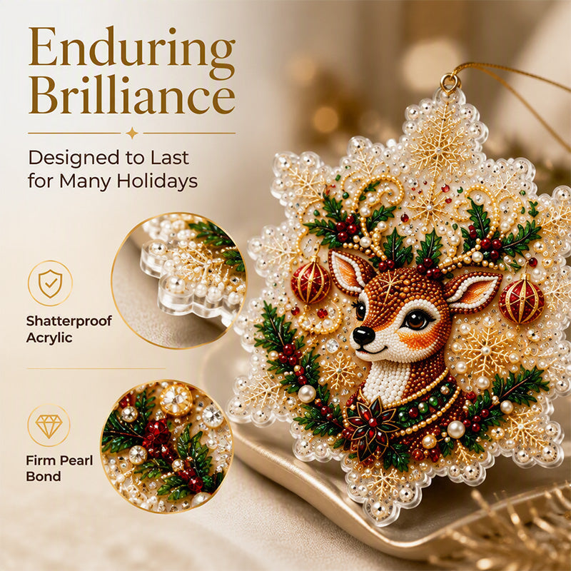 🎄 50% korting! 5D DIY kerstbal – fonkelende parels & acryl, 3D-gloed, eenvoudig te maken. Perfect voor boom, raam & cadeau! ✨🎁