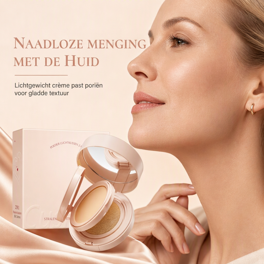 2-in-1 Lichtgevende Perfecte Air Cushion BB Crème en Compact Poeder