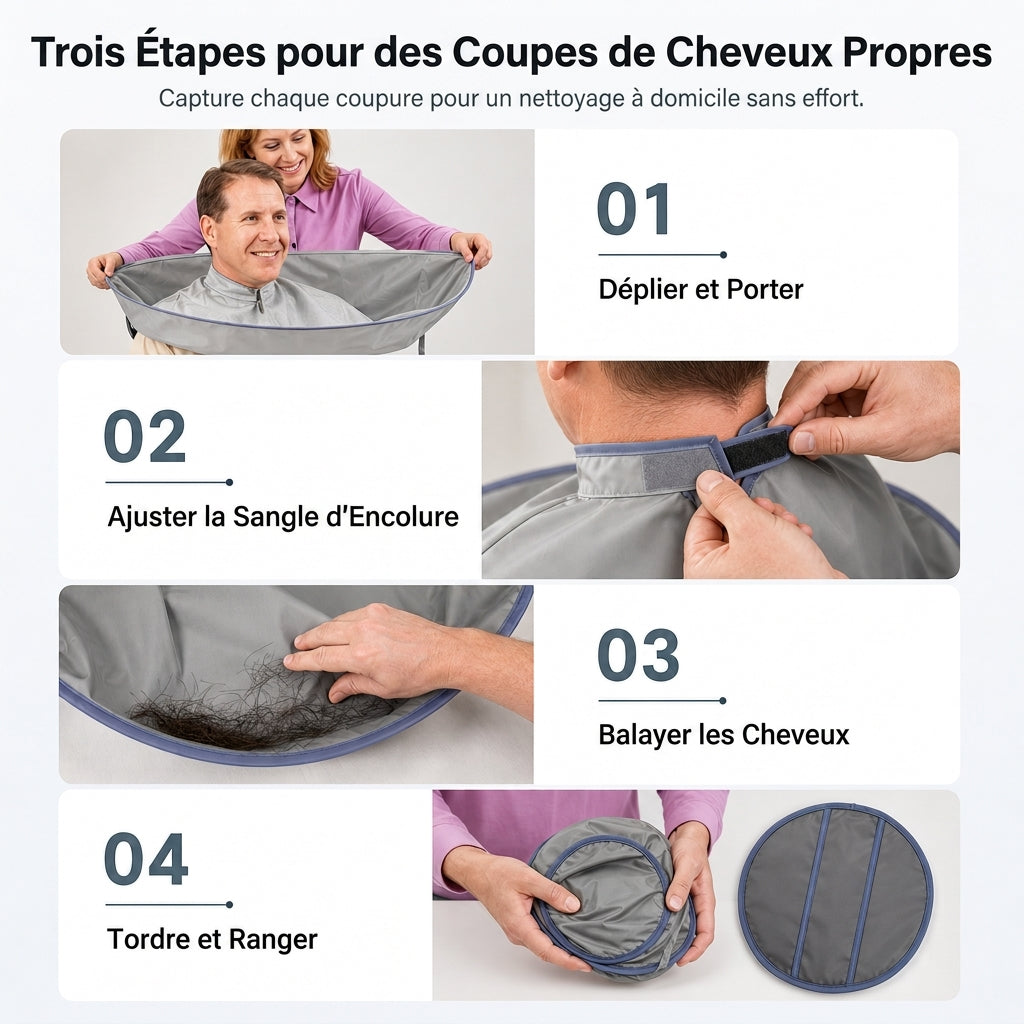 😱🧹 Stop met eindeloos haren vegen! Dé knipcape met haaropvang – flexibele rand vangt elke pluk, waterproof en geschikt voor het hele gezin. 50% KORTING!