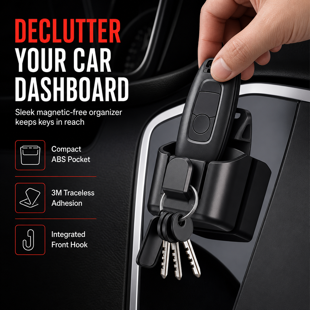 📢📢  1+1 gratis🚗 Autosleutelhouder met haak – ruimt dashboard op, geen gerammel meer. 3M zelfklevend, zonder boren – ook voor toegangspassen! ✨🔑
