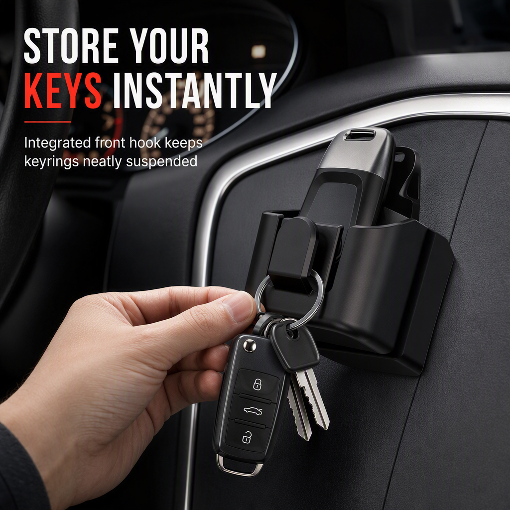 📢📢  1+1 gratis🚗 Autosleutelhouder met haak – ruimt dashboard op, geen gerammel meer. 3M zelfklevend, zonder boren – ook voor toegangspassen! ✨🔑