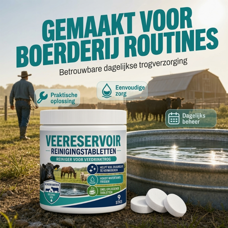 ⏰🎁Sneloplossende reinigingstabletten voor veewaterreservoirs
