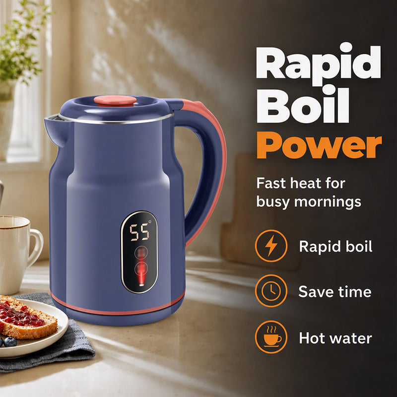 ⚡ 50% korting! Elektrische waterkoker met temperatuurdisplay – 3 liter, 1500W, warmhoudfunctie & dubbelwandig. RVS binnenkant – ideaal voor thee & koffie! ✨🫖