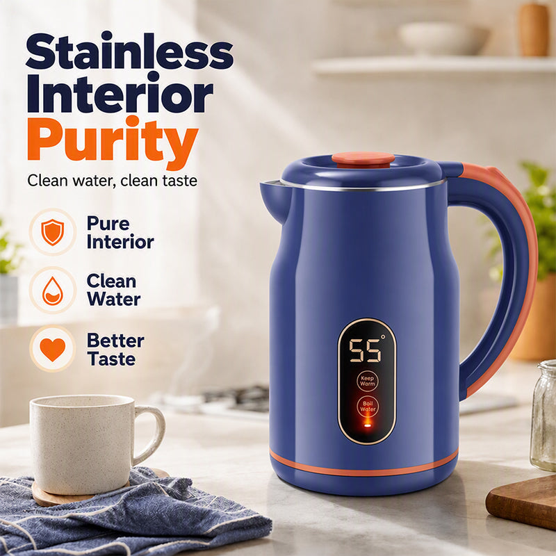 ⚡ 50% korting! Elektrische waterkoker met temperatuurdisplay – 3 liter, 1500W, warmhoudfunctie & dubbelwandig. RVS binnenkant – ideaal voor thee & koffie! ✨🫖