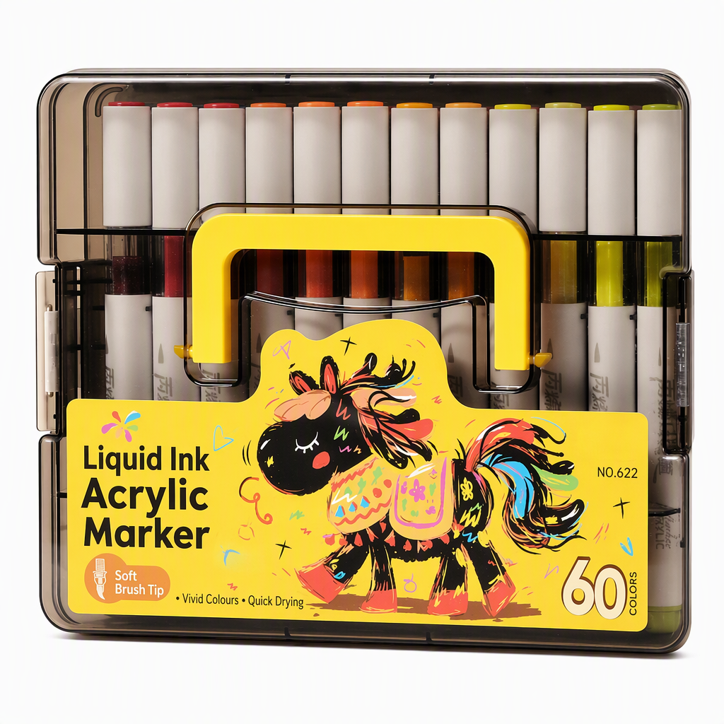🎨✨ Acrylmarkers met zachte penseelpunt – Levendige kleuren voor creatieve projecten