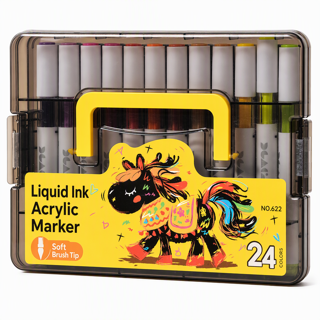 🎨✨ Acrylmarkers met zachte penseelpunt – Levendige kleuren voor creatieve projecten