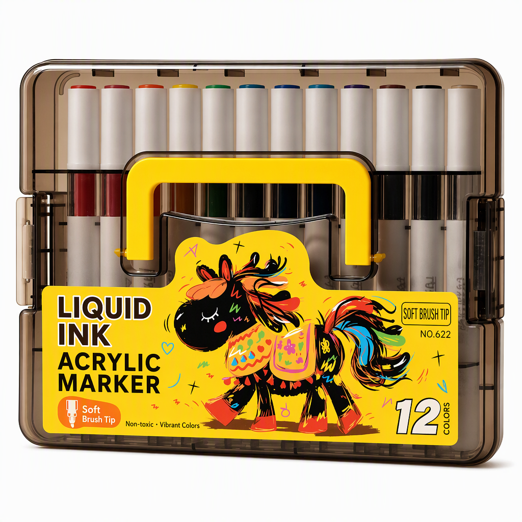 🎨✨ Acrylmarkers met zachte penseelpunt – Levendige kleuren voor creatieve projecten
