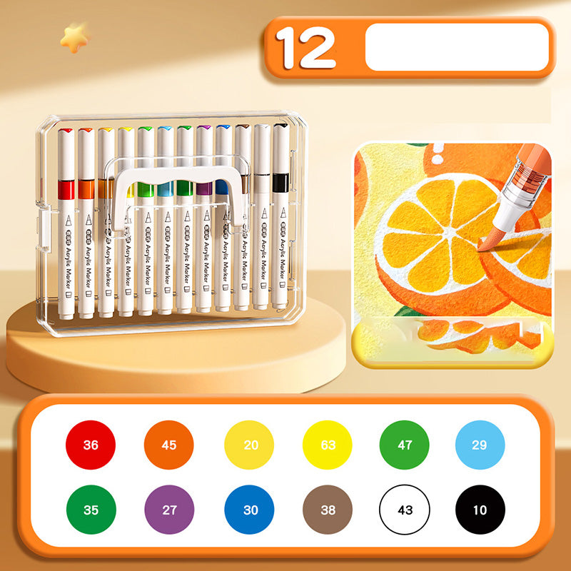 🎨✨ Acrylmarkers met zachte penseelpunt – Levendige kleuren voor creatieve projecten