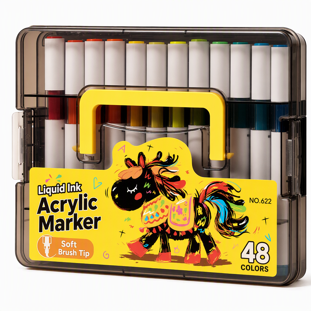 🎨✨ Acrylmarkers met zachte penseelpunt – Levendige kleuren voor creatieve projecten