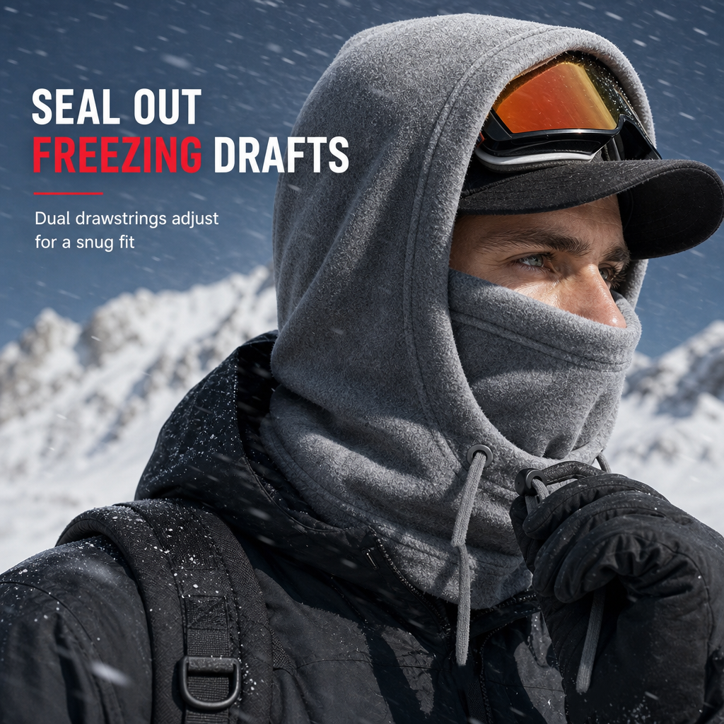 ❄️ 50% KORTING – Warme Ski-Bivakmuts met Poolfleece, Windwerend Ontwerp en Anti-condensstrip