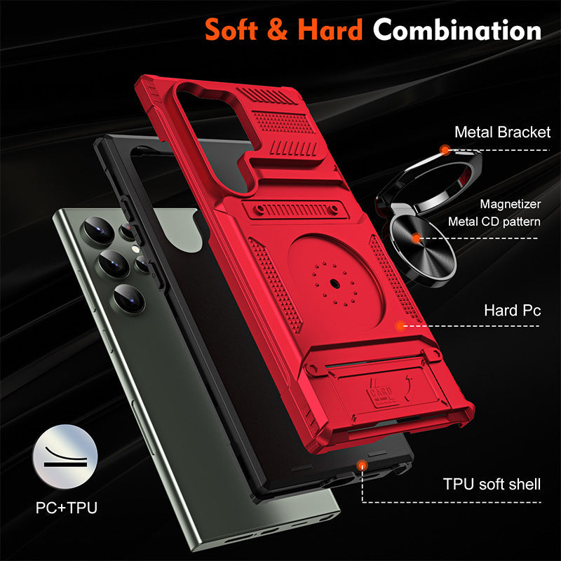 📱 50% korting! Samsung telefoonhoesje – ingebouwde kaarthouder, draaibare ringstandaard & magnetisch. TPU/PC bescherming. Voor S23/S24/S25 – 6 kleuren! ✨🔒