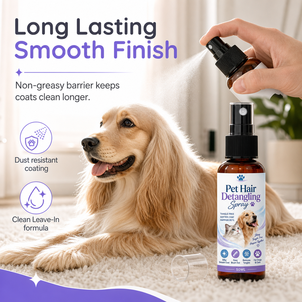 🐾 50% korting! Antiklit spray voor huisdieren – maakt stugge vachten moeiteloos glad, pijnvrij borstelen & wekenlang stofwerend. 50 ml – ideaal voor onderweg! ✨