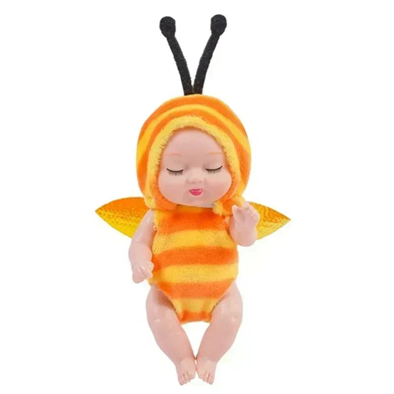 🎁Nu 50% Korting! Mini Reborn Babypoppen Set – Levensechte Mini Poppen met Schattige Dierenbadjasjes, Perfect Cadeau voor Kinderen