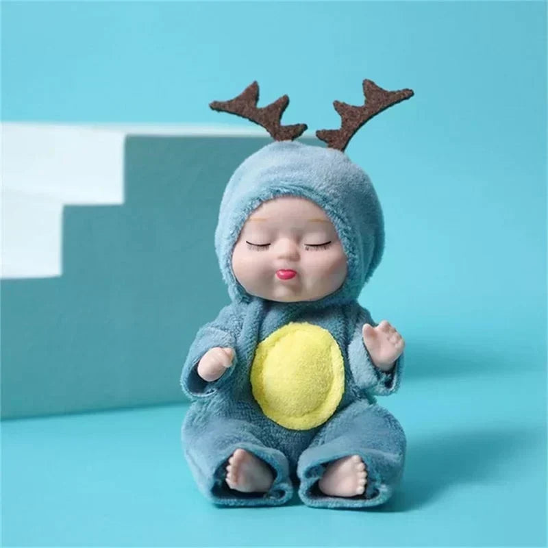 🎁Nu 50% Korting! Mini Reborn Babypoppen Set – Levensechte Mini Poppen met Schattige Dierenbadjasjes, Perfect Cadeau voor Kinderen