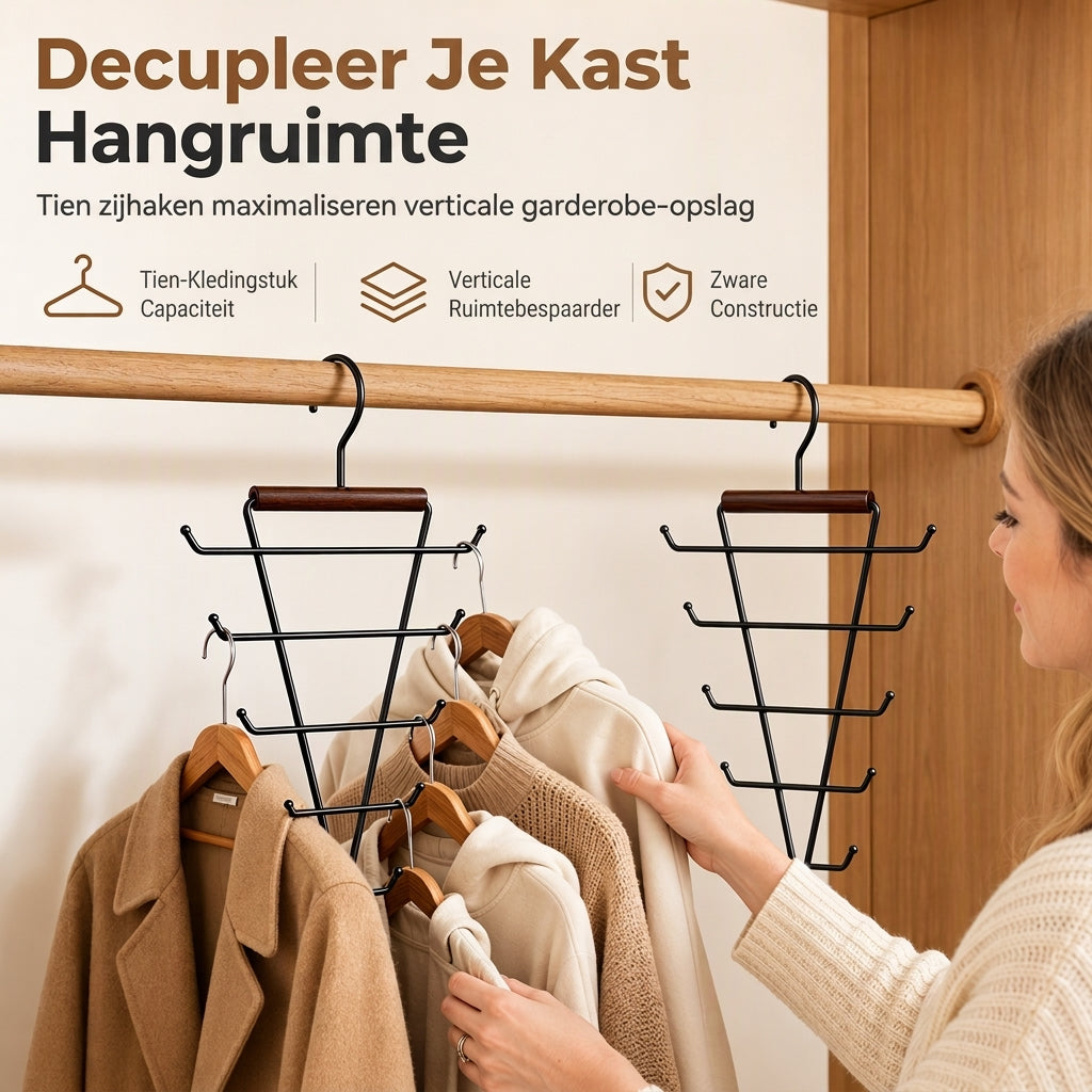 Duurzame V-vormige kledinghanger met haak