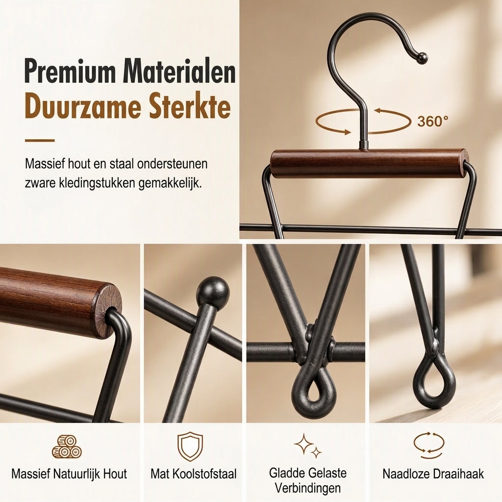 Duurzame V-vormige kledinghanger met haak