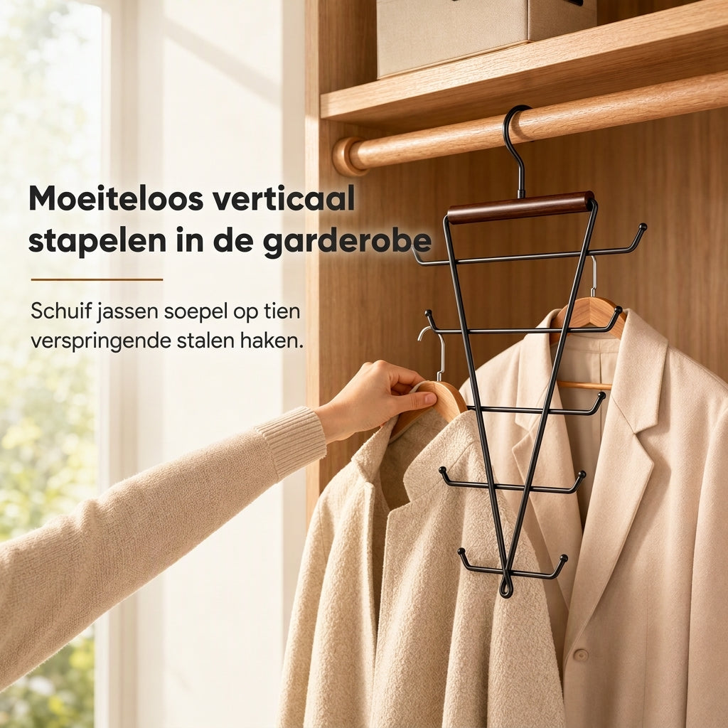 Duurzame V-vormige kledinghanger met haak
