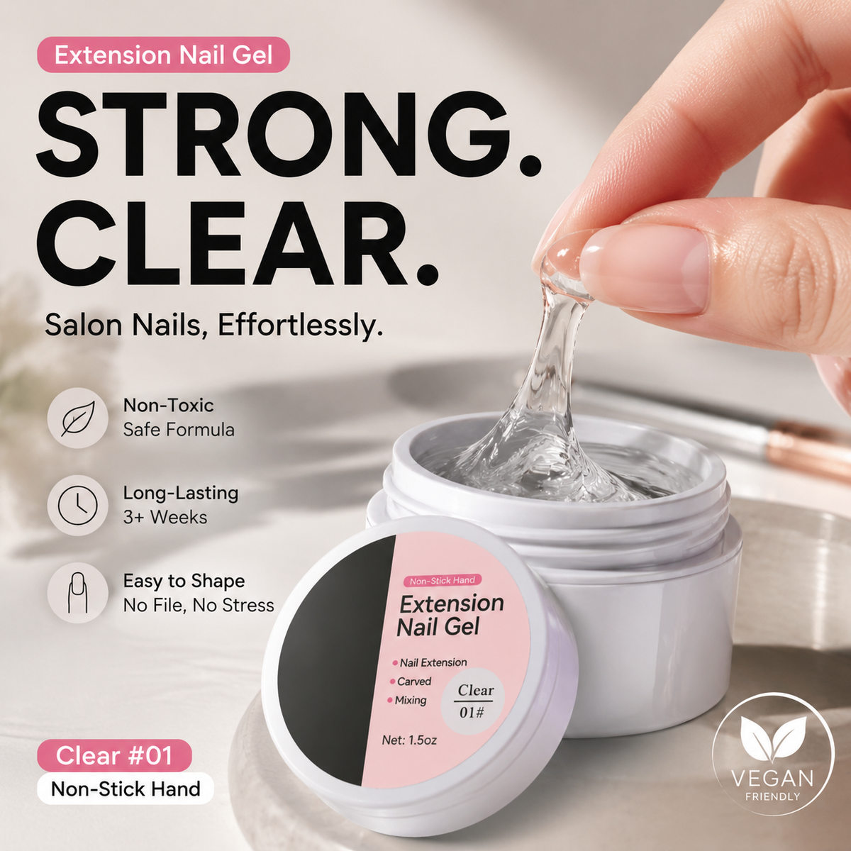 💅 50% KORTING | Nagelverlengingsgel – Sterk, glad en makkelijk in vorm te brengen
