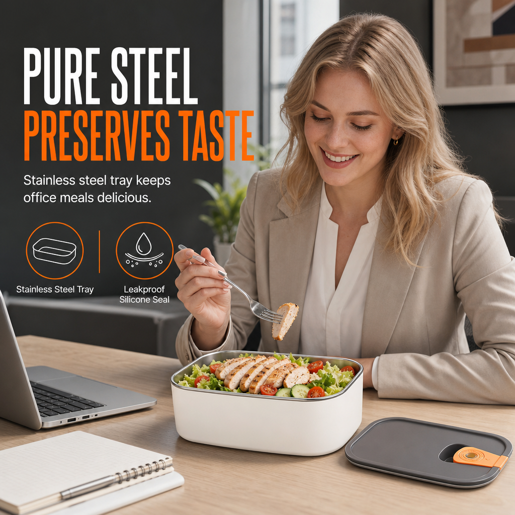 🍱NU 50% KORTING! Lekvrije 304 Roestvrijstalen Lunchbox – Magnetronbestendige Verdeelde Voedselcontainer voor Kantoor & School