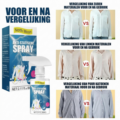 Stop statische elektriciteit direct! Antistatische spray voor stof en haar