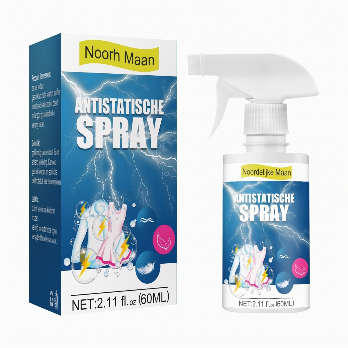 Stop statische elektriciteit direct! Antistatische spray voor stof en haar