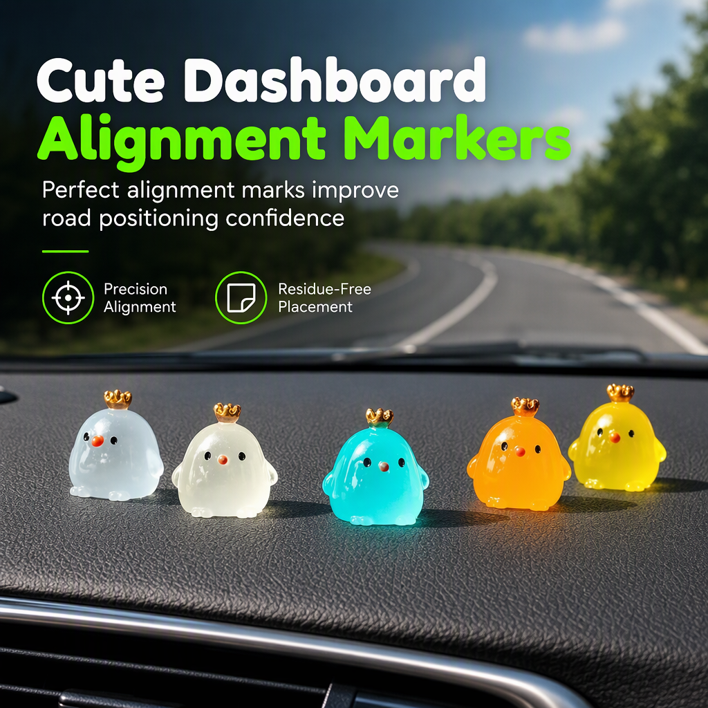 5-Delige Mini Lichtgevende Kuikentjes voor Auto Dashboard & Uitlijning